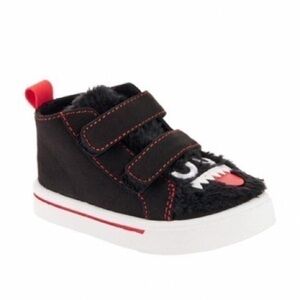 Toddler Boys Monster High‎ Top Sneakers Black Red Hook Loop Straps